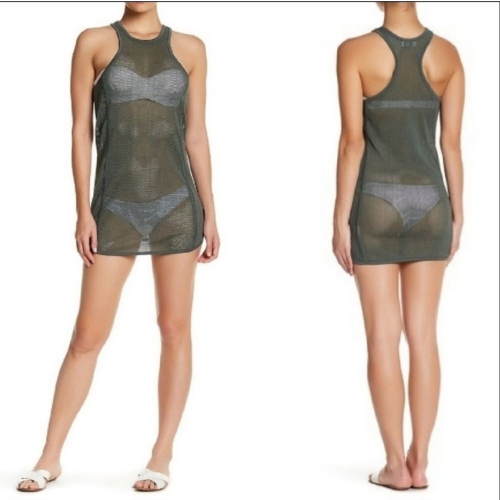 Mikoh Bahia GREEN Mesh Cover Up Dress Womens Size 2 Beach Cover Up